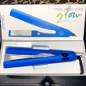 Tyme Iron Pro Glow Collection Galaxy Blue Straightener Curler 2 in 1